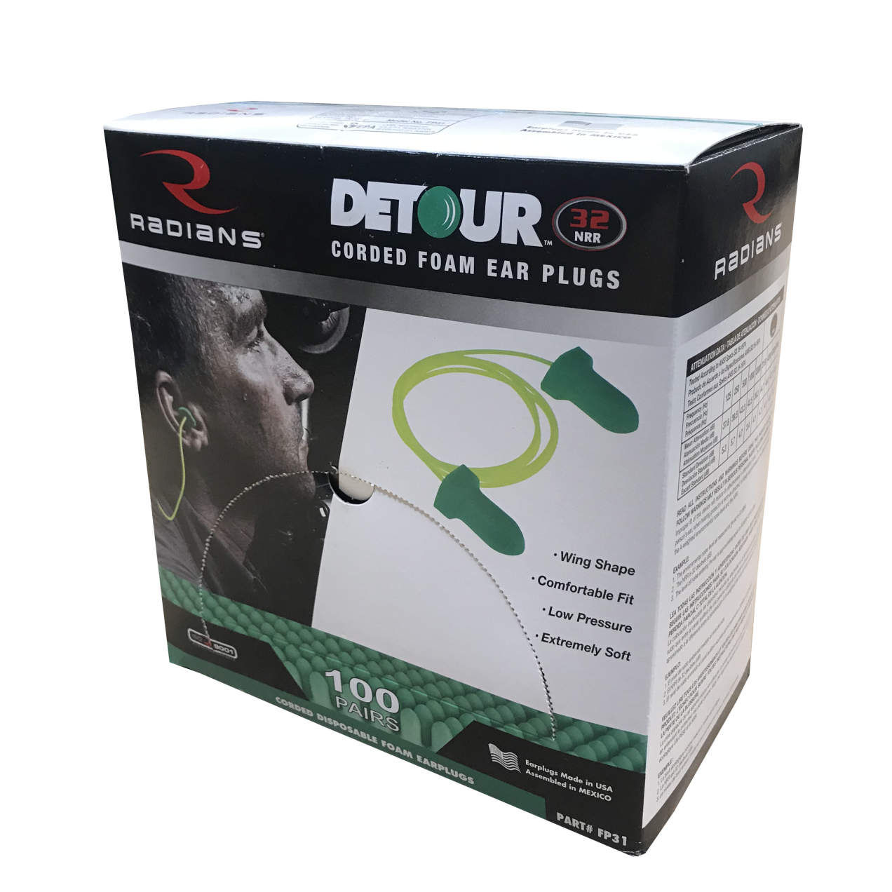 Radians Detour® 32 Disposable Foam Earplug