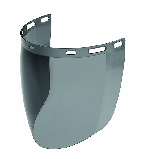 Gateway Safety 678 Venom Cylindrical Molded Contemporary Replacement Headgear Visor, Gray Lens, 9" x 15.5" x .06"